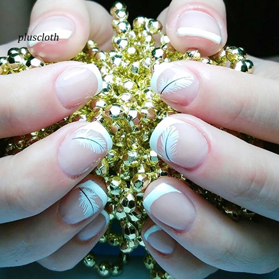 Bộ 2 Miếng Dán Móng Tay Hình Lông Vũ Thời Trang