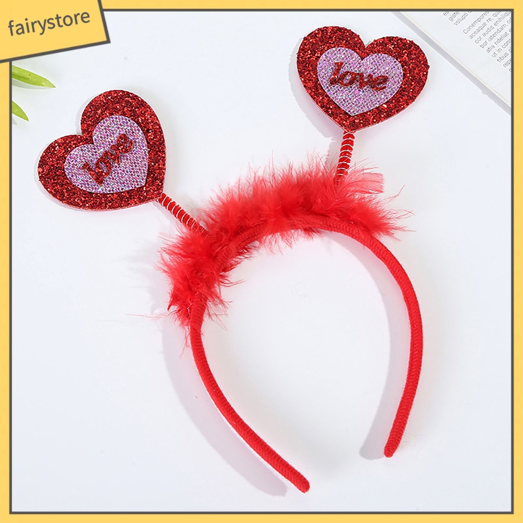 [FRO] Băng Đô Cài Tóc Hình Ăng Ten Trái Tim Đính Kim Sa Vui Nhộn Cho Tiệc Hóa Trang