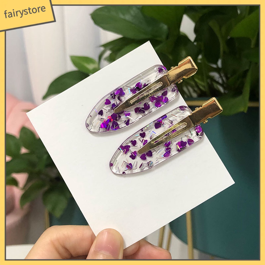 1 Cặp Kẹp Tóc Hình Chiếc Lá Bằng Kim Loại Gọn Nhẹ Không Lông Xù