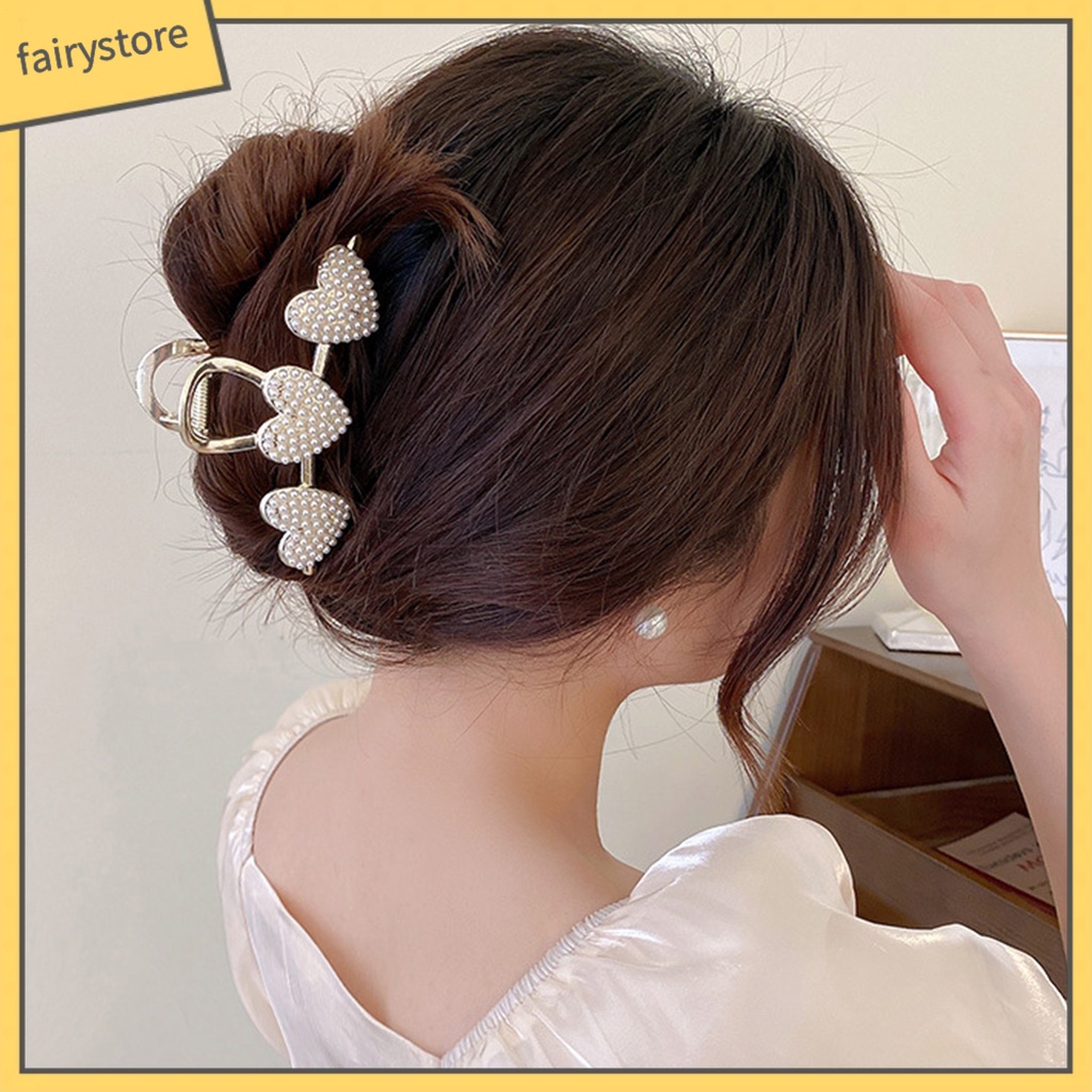 Kẹp Tóc Hình Trái Tim Đính Đá Lấp Lánh Bằng Thép Không Gỉ