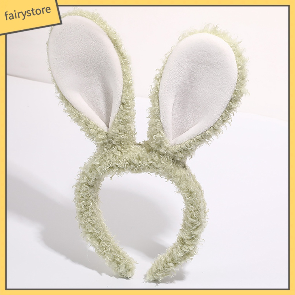 Băng Đô Cài Tóc Tai Thỏ Phủ Lông Chống Trượt Dễ Thương