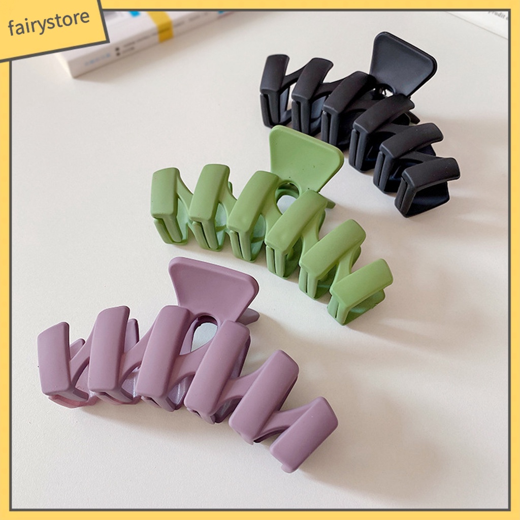 Kẹp Tóc Cá Mập Màu Trơn Bằng Nhựa Resin Thân Thiện Với Môi Trường Kích Thước Lớn [FRO]