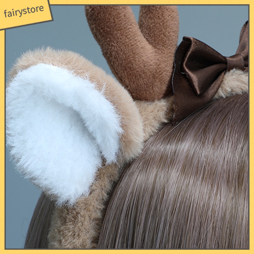 [FRO] Băng Đô Cài Tóc Tai Hươu Bông Ruy Băng Tích Hợp Giá Đỡ Hình Tai Động Vật Hóa Trang Tiệc Halloween / Giá