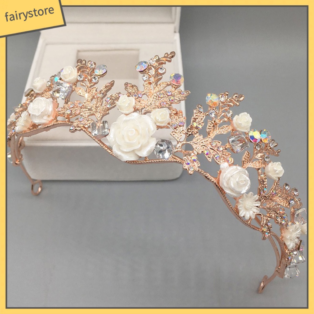 Cài Tóc Hình Vương Miện Đính Đá Lấp Lánh Sang Trọng Cho Cô Dâu