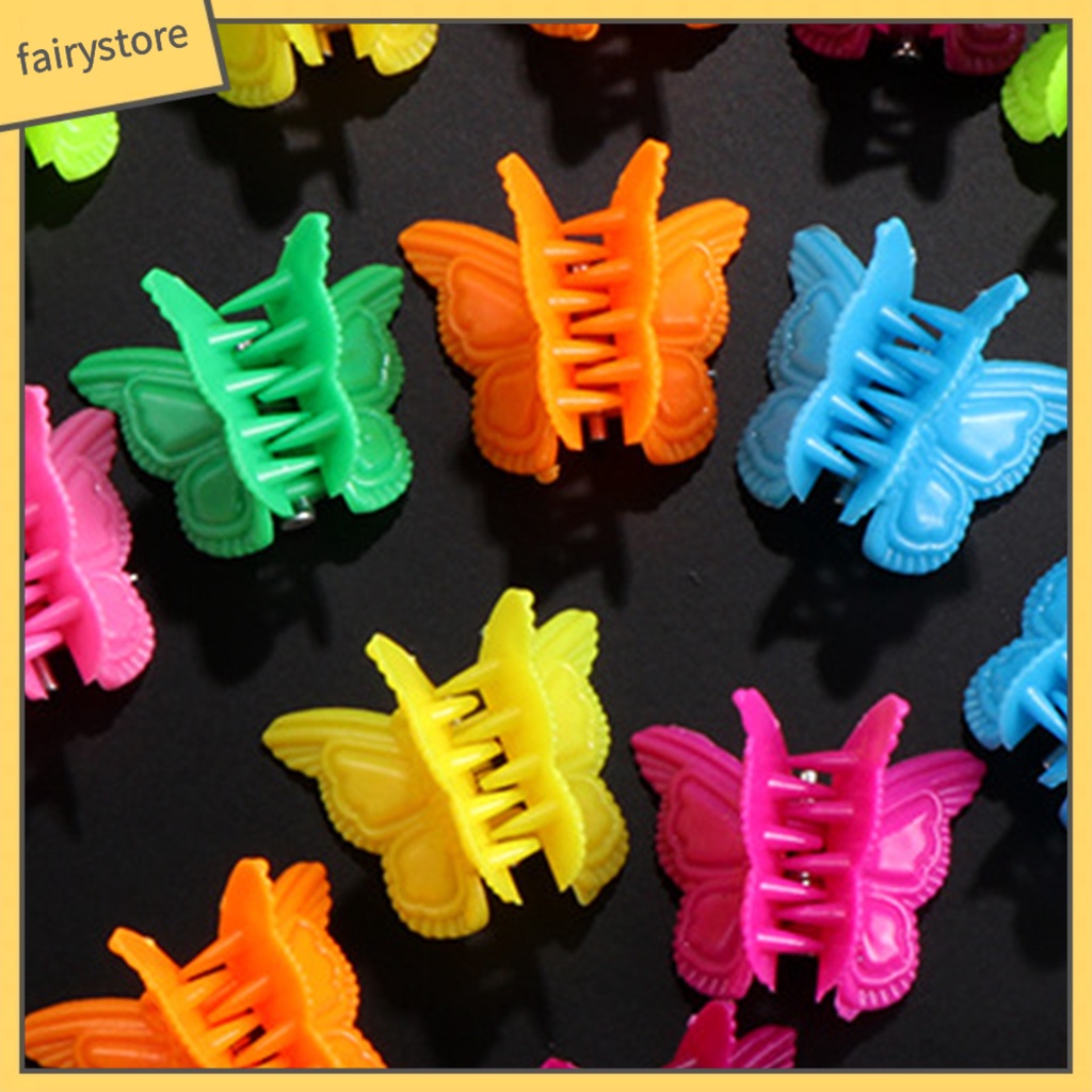Set 30 Kẹp Tóc Nhựa Hình Bướm Màu Sắc Đơn Giản Cho Bé