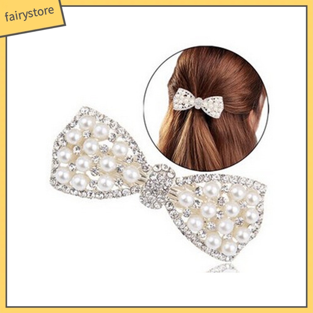 Kẹp Tóc Hình Nơ Đính Đá Thời Trang Dành Cho Nữ