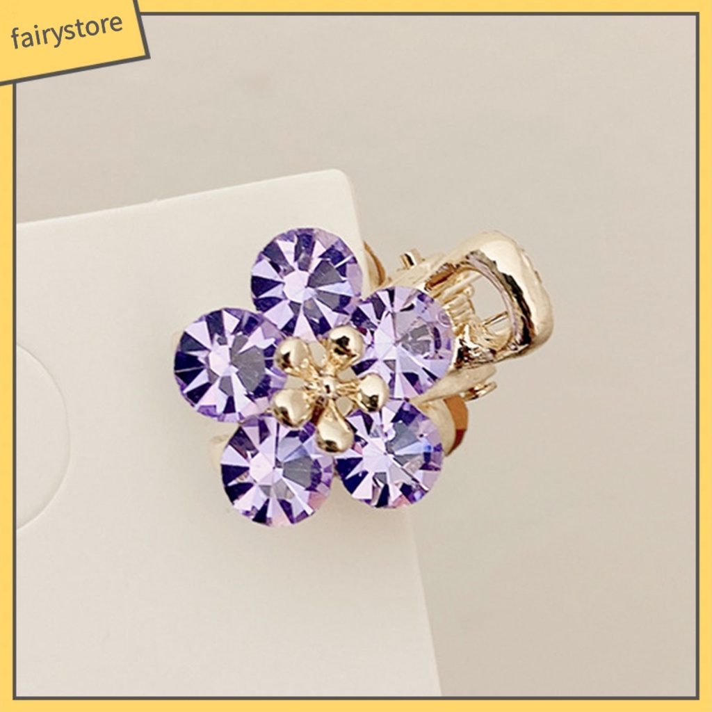 [FRO] Kẹp Tóc Mái Chéo Hình Hoa Đính Đá Lấp Lánh Đơn Giản Dành Cho Trẻ Em