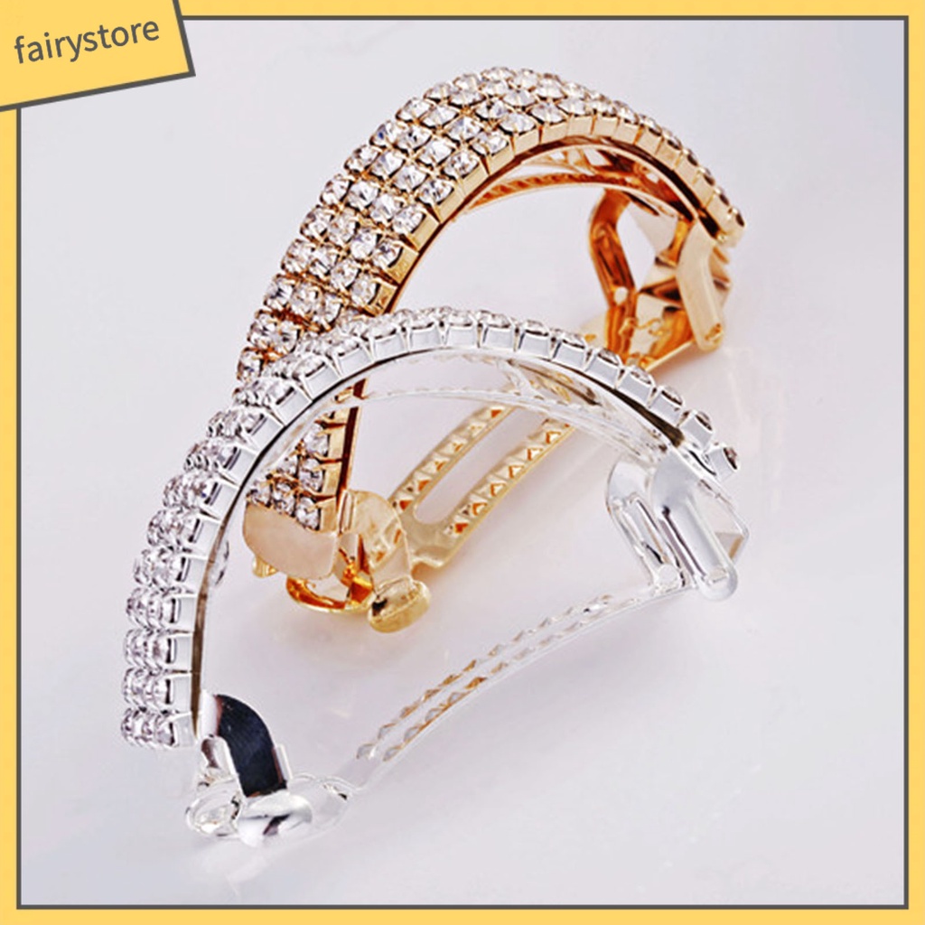 [FRO] Kẹp Tóc Vòm Đính Đá Pha Lê Tinh Tế Thủ Công Mịn Màng Mạnh Dùng Hàng Ngày