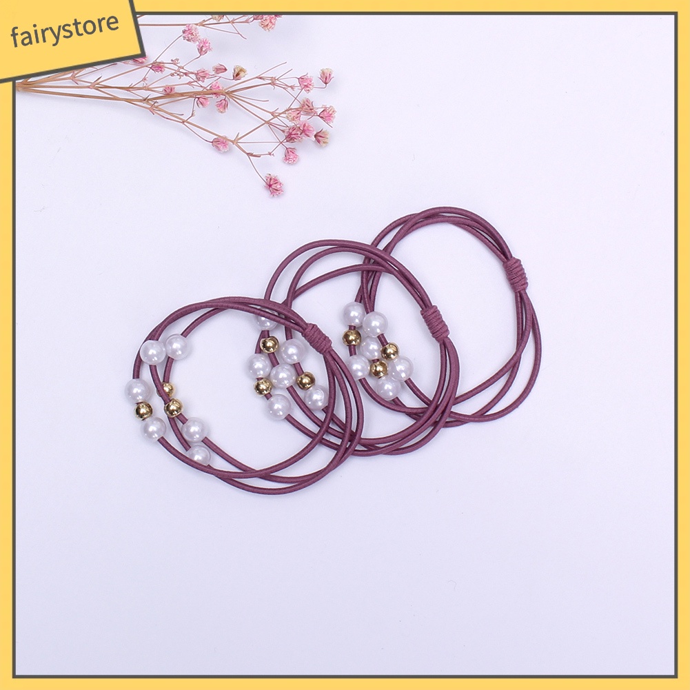 Dây Cột Tóc Co Giãn Đính Ngọc Trai Giả Dễ Thương Cho Nữ