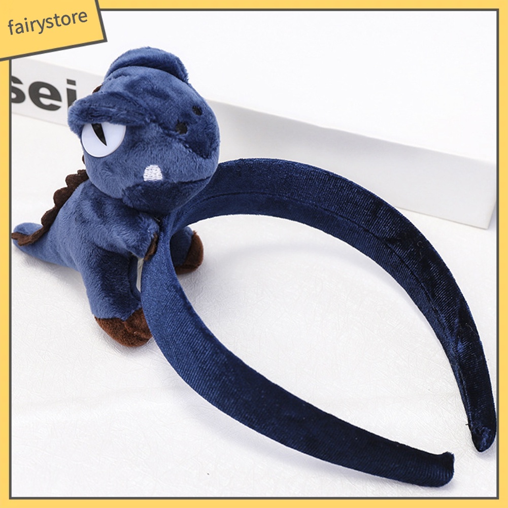 Băng Đô Cài Tóc Vải Nhung Mềm Hình Khủng Long 3D Dễ Thương Cho Nữ