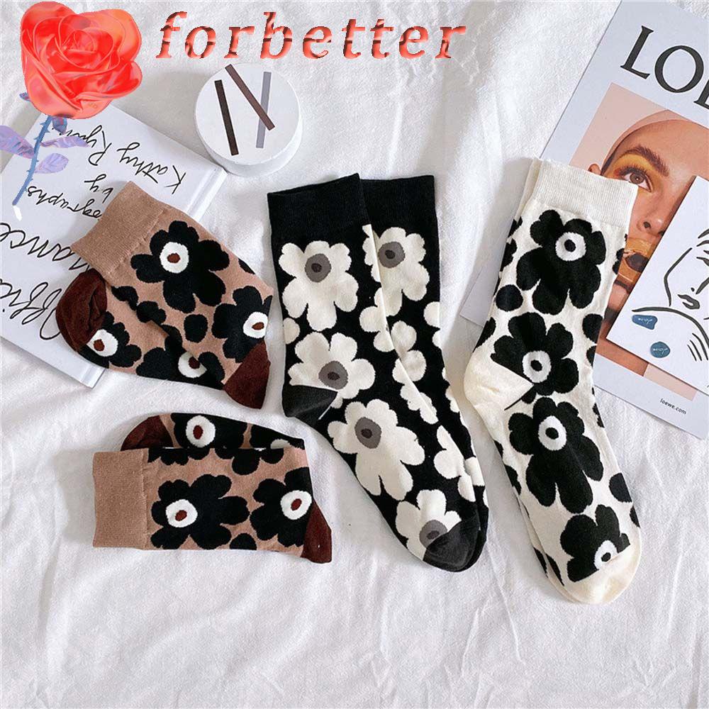 Vớ Cotton Thể Thao Thoải Mái Họa Tiết Hoa Thời Trang Đường Phố Phong Cách Harajuku Hàn Quốc Cho Nữ