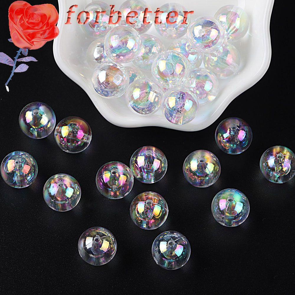 Set 50-1000 Hạt Nhựa AB Trong Suốt Dùng Để Làm Trang Sức DIY Kích Thước 4 / 6 / 8 / 10 / 12mm|Chuỗi Hạt Tròn Bằng Acrylic Làm Trang Sức