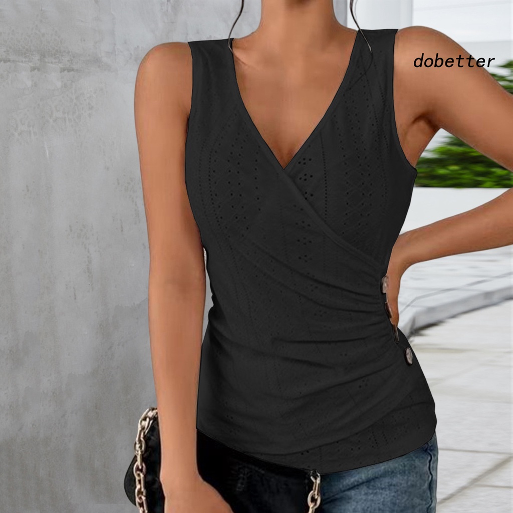 [DO] Áo Ba Lỗ Thể Thao Dài Vừa Vặn Khoét Lỗ Cổ Chữ V Màu Trơn Mùa Hè Cho Nữ