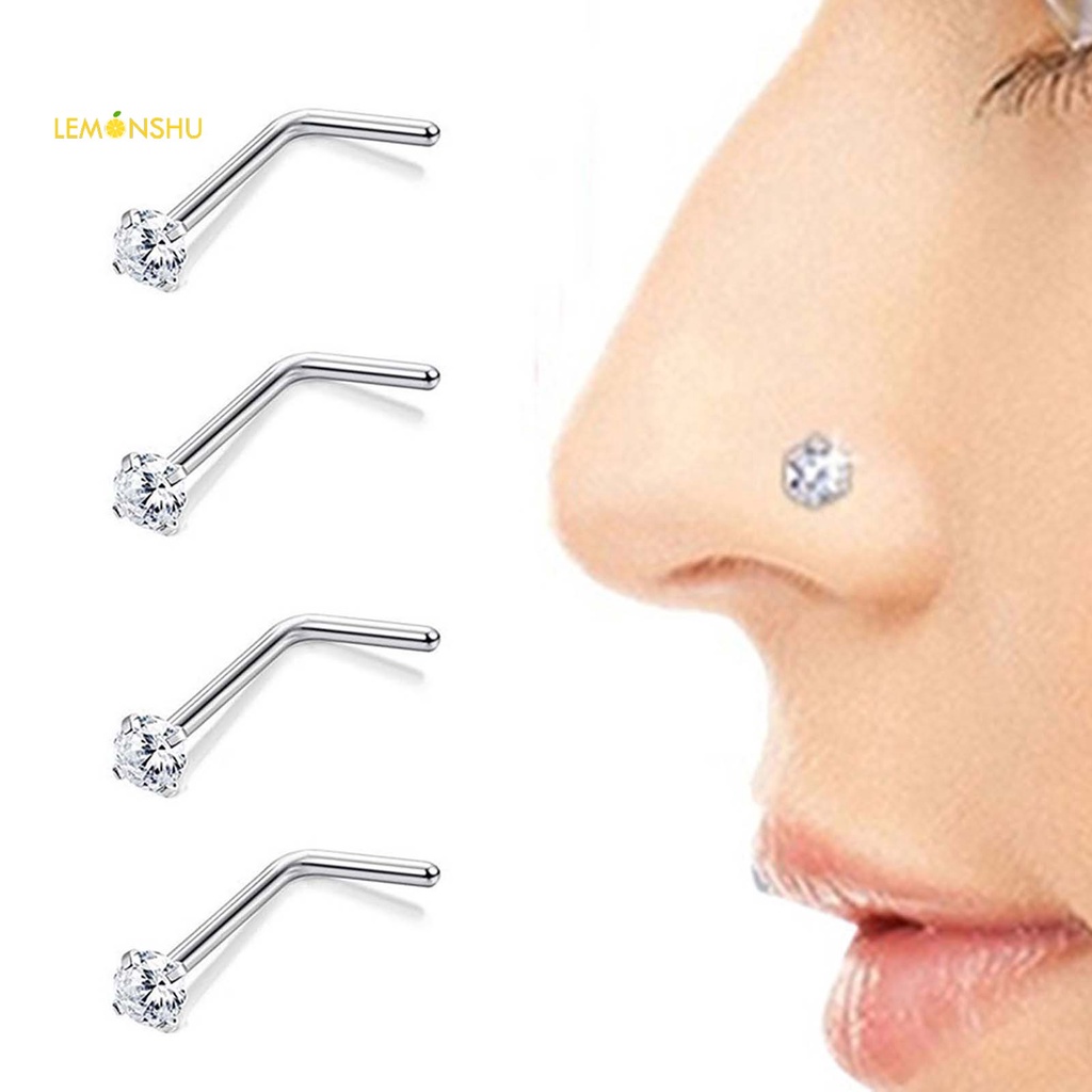 1 Chiếc Khuyên Mũi Thép Titan Đính Đá Zircon Tinh Xảo Cho Bữa Tiệc