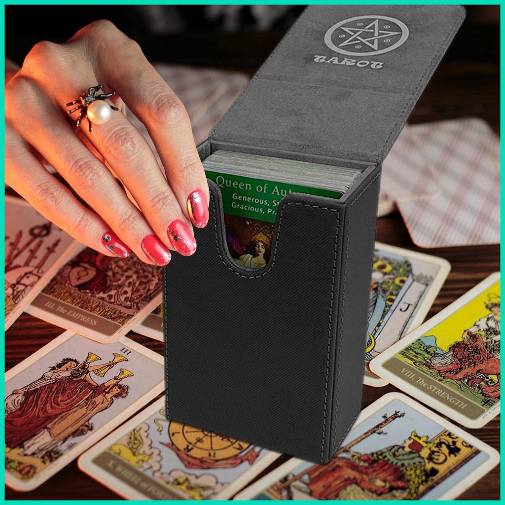 Hộp Đựng Thẻ Bài Tarot Bằng Da Chống Trượt Sức Chứa Lớn