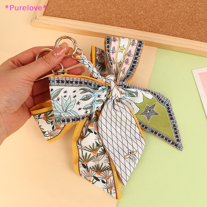 Móc Khóa Thắt Nơ Bằng Lụa Mềm Mại Xinh Xắn Mới