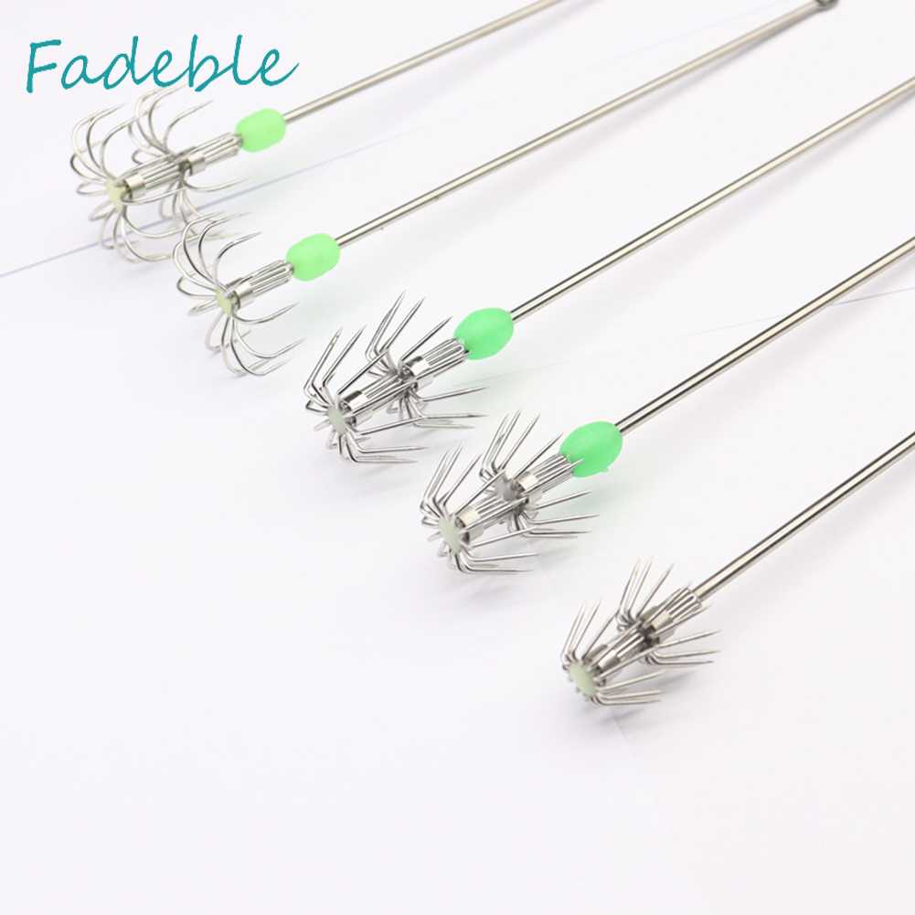 Bộ 10 Chiếc Móc Câu Hình Con Mực Phát Sáng Trong Bóng Tối