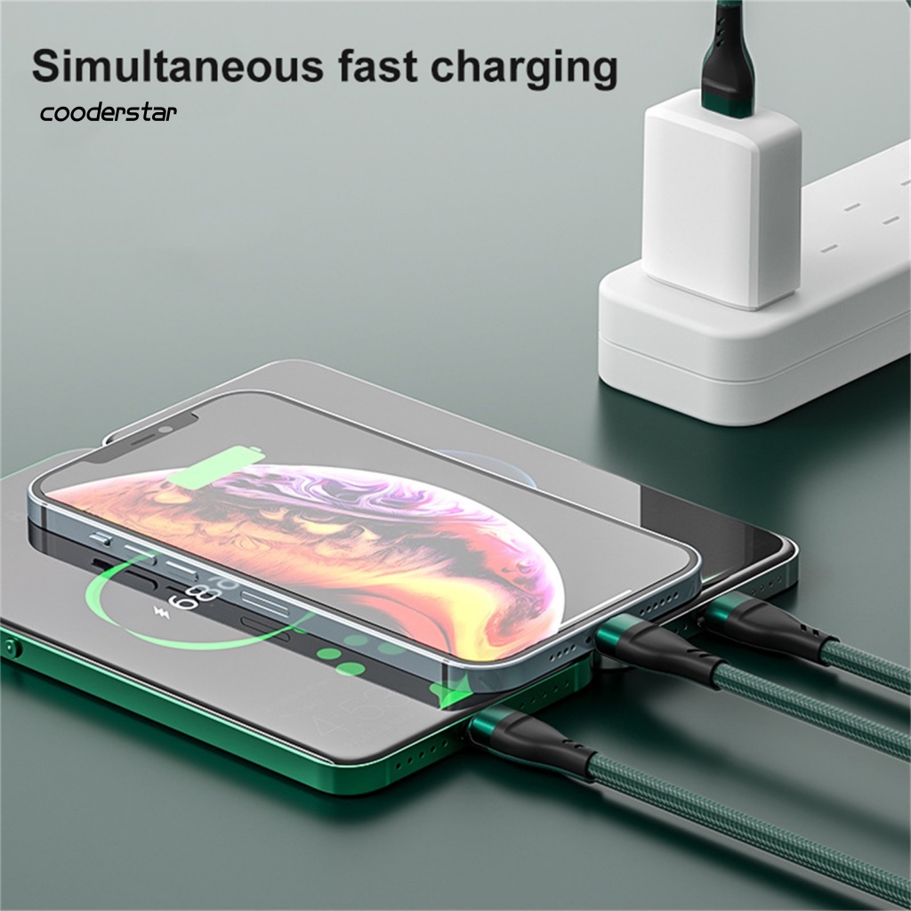 Dây Cáp Sạc USB 3 Trong 1 Bằng Hợp Kim Nhôm Chống Oxy Hóa Cho Điện Thoại / Máy Tính Bảng