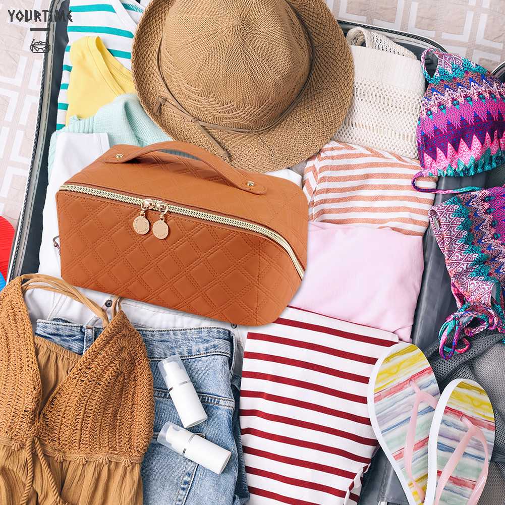 Túi Da PU Đựng Mỹ Phẩm Đa Năng Đính Kim Cương Cho Nữ