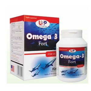 Dầu cá Omega 3 Fort Lọ 100 viên nang USP giảm khô mắt, mỏi mắt và sáng mắt hiệu quả ngay lọ đầu tiên TAMPHARMA