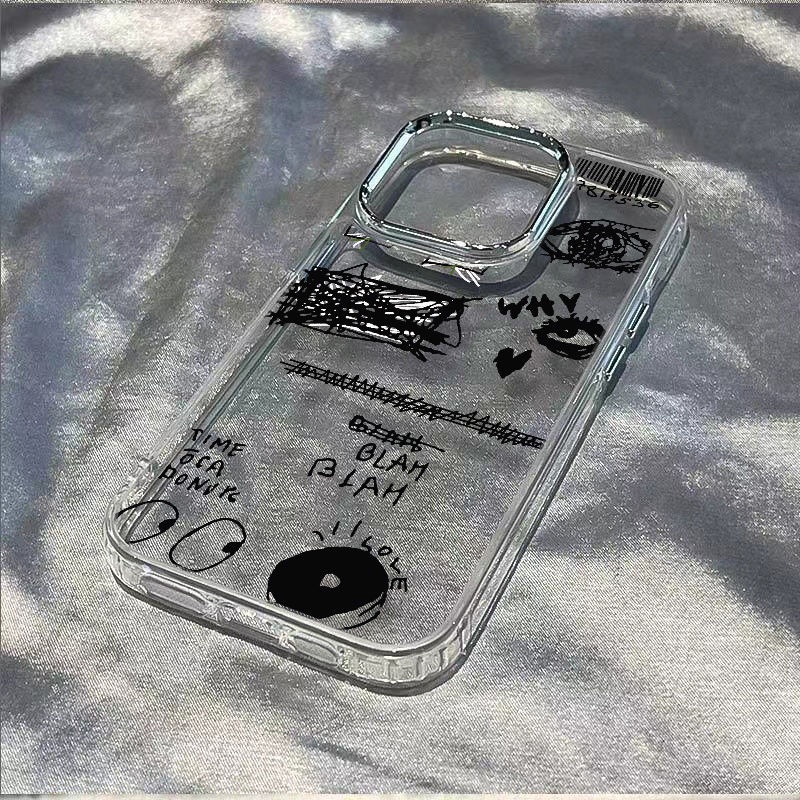 ✅Ốp Điện Thoại Mềm Chống Sốc In Họa Tiết Graffiti Đơn Giản Cho Iphone 128 117 Plus 13 14 Pro max