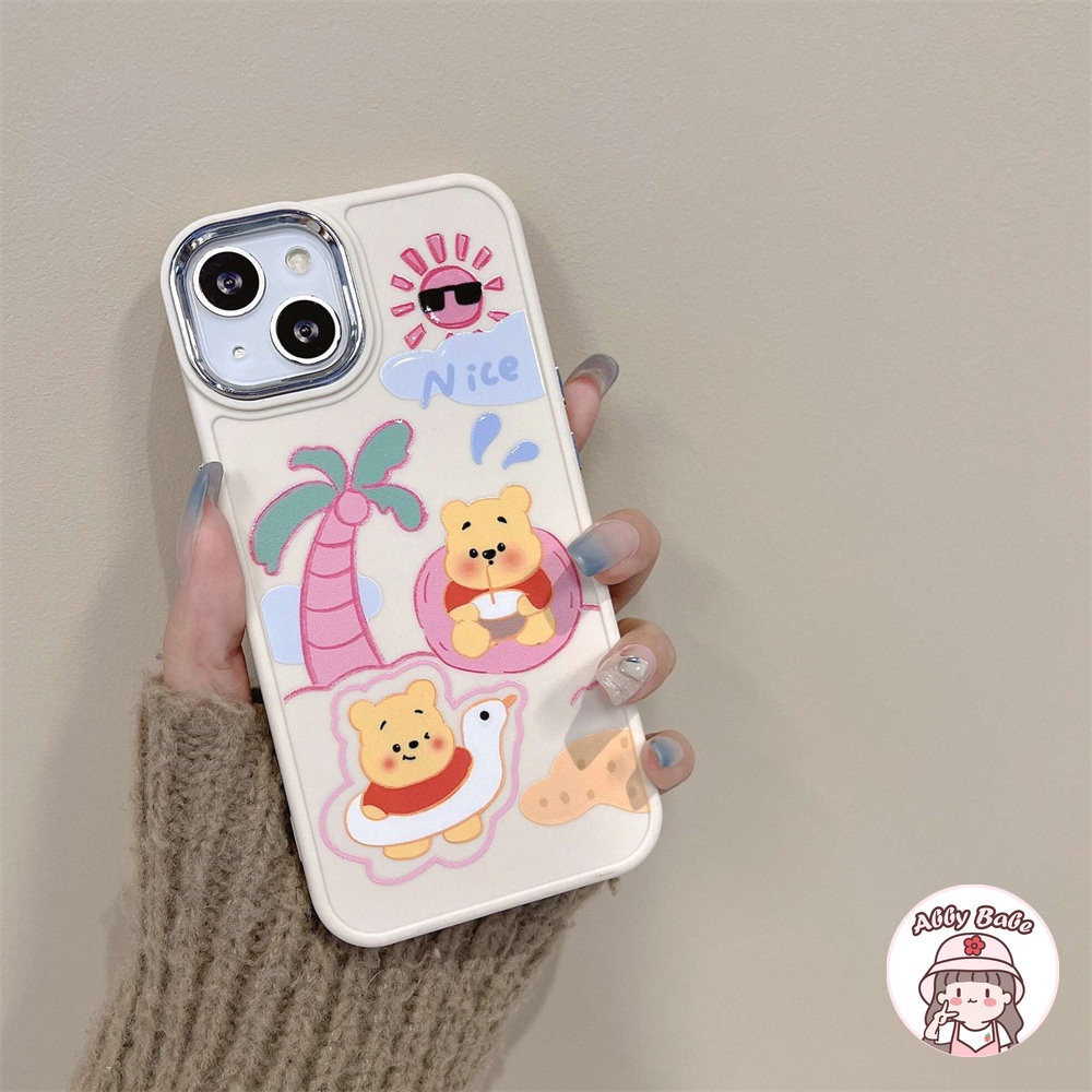 Ốp Điện Thoại TPU Dẻo Họa Tiết Hoạt Hình Gấu Pooh / Cây Dừa Chống Bụi Bẩn Cho IPhone 14 Pro Max 11 12 Pro Max
