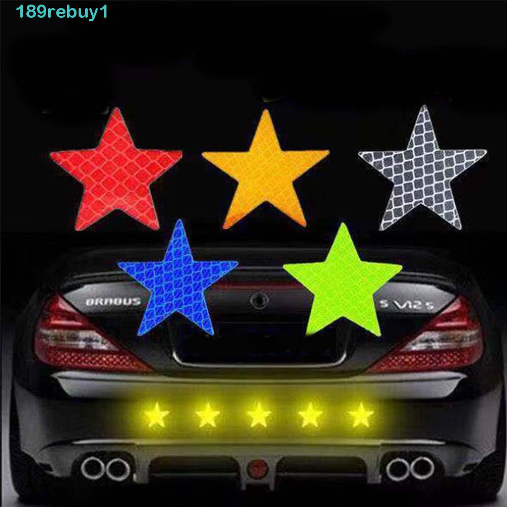 Bộ 6 Miếng Dán Phản Quang Cảnh Báo Hình Ngôi Sao Năm Cánh REBUY1 Cho Xe Hơi Xe Máy