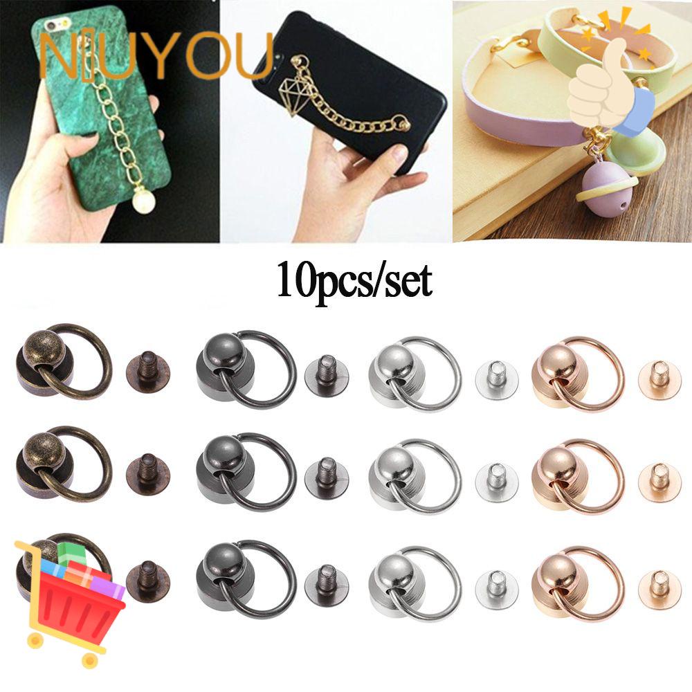 Set 10 Đinh Tán Đầu Tròn Bằng Đồng Thau Chuyên Dụng May Quần Áo / Túi / Giày