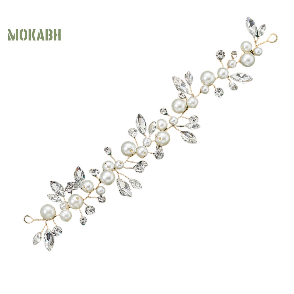 [Mok Abh] Cài Tóc Đính Đá Và Ngọc Trai Giả Phong Cách Công Chúa Cho Cô Dâu / Trang Trí Biểu Diễn Đám Cưới