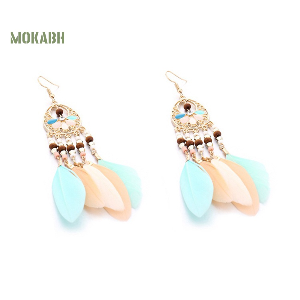 [Mok Abh] Hoa Tai Hình Oval Phong Cách Bohomian