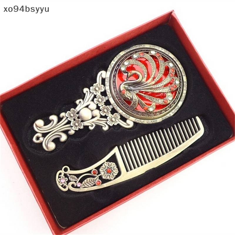 Set 2 Lược Chải Tóc Xo94Bsyu Thiết Kế Rỗng Tích Hợp Gương Tiện Dụng