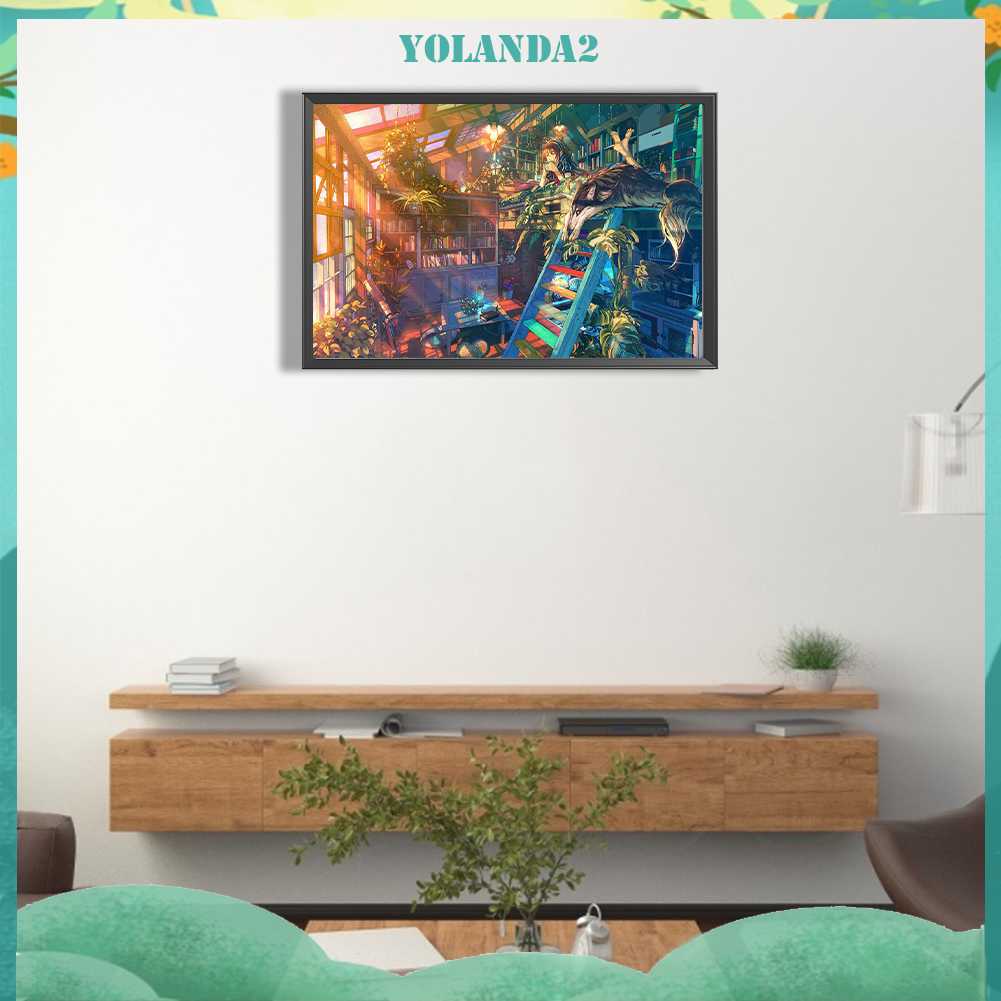 Tranh Đính Đá Kim Cương Toàn Bộ 5D DIY Hình Vẽ Ngôi Nhà Mơ Ước