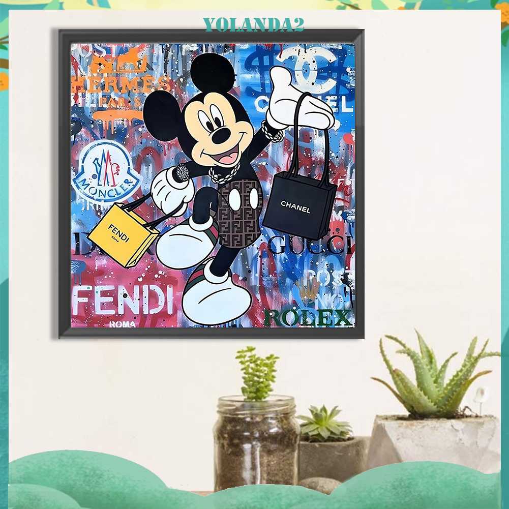 Tranh Đính Đá Kim Cương Toàn Bộ 5D DIY Hình Vẽ Chuột Mickey