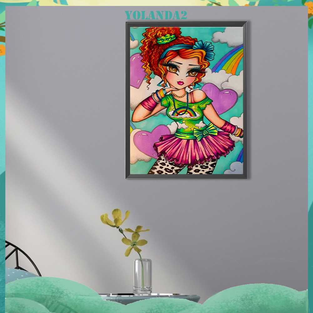 Tranh Đính Đá Kim Cương Toàn Bộ 5D DIY Hình Vẽ Cô Gái Trang Trí Nhà Cửa