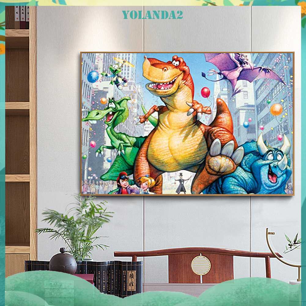 Tranh Đính Đá Kim Cương Toàn Bộ 5D DIY Hình Vẽ Khủng Long