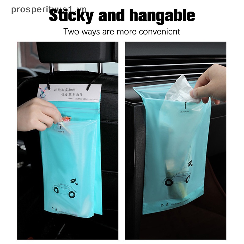 1 [prosperityus1] 30 Túi Đựng Rác Tự Dính Chống Rò Rỉ Cho Ô Tô [VN]