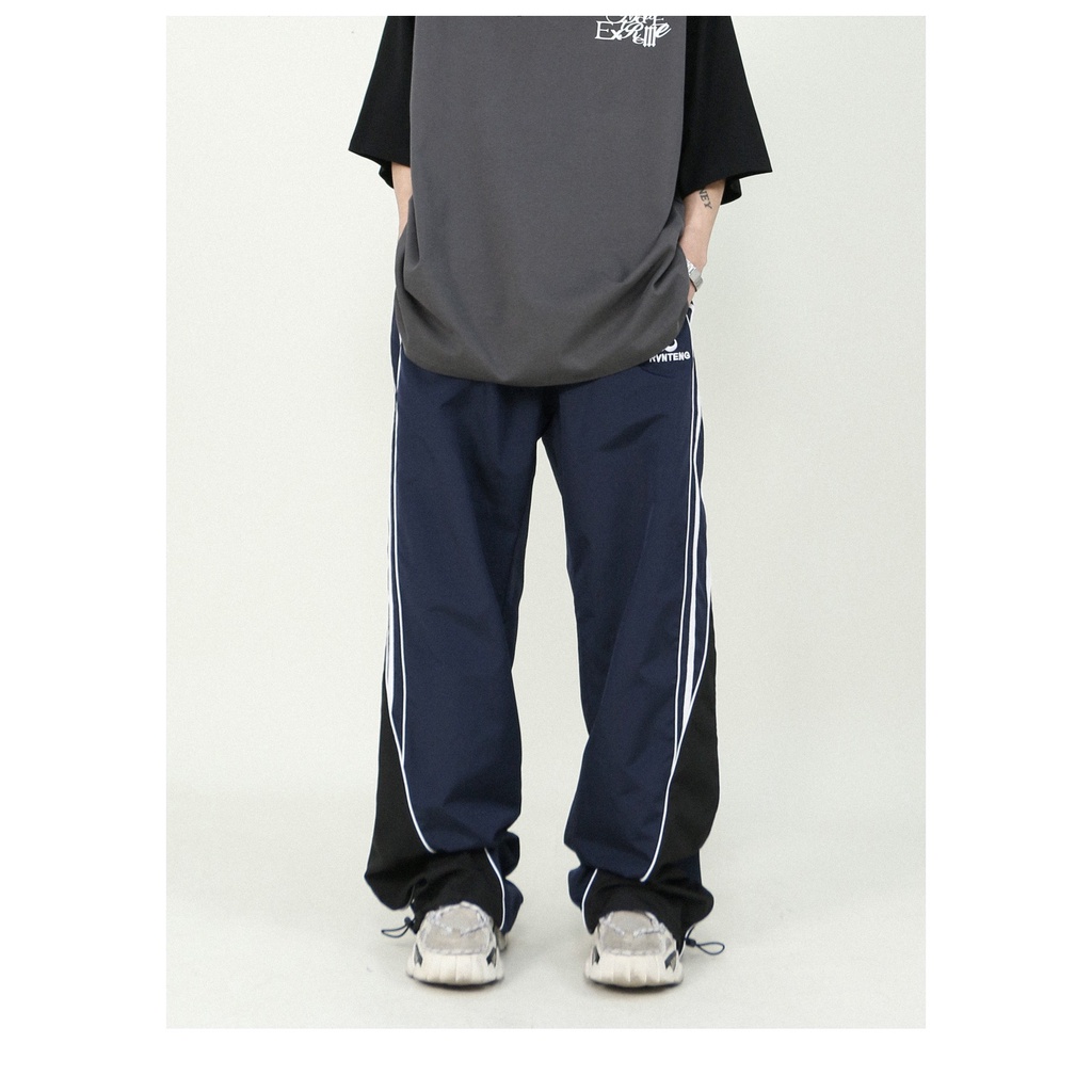 Quần Dài Thể Thao Dáng Rộng Phối Màu Sắc Bắt Mắt Phong Cách Retro