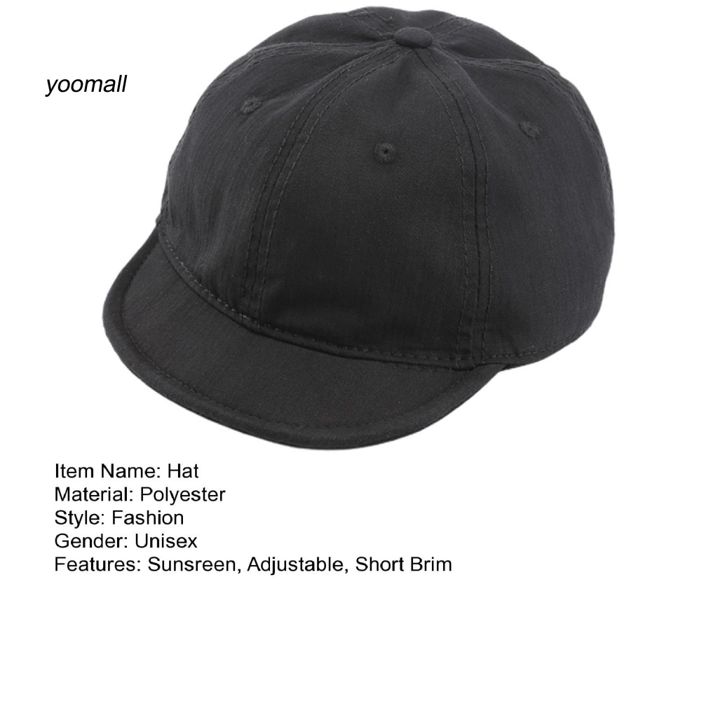 Yo / Mũ Lưỡi Trai Vành Ngắn Điều Chỉnh Được Lỗ Đuôi Ngựa Màu Trơn Chống Nắng Mùa Hè Cho Nam Và Nữ