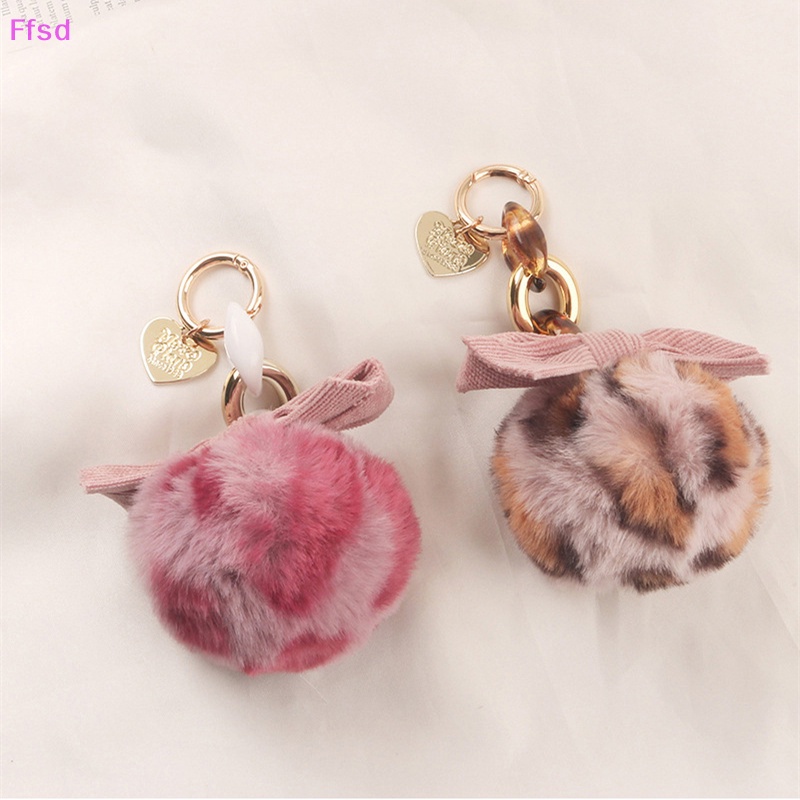 {Ffsd} Móc Khóa Banh Lông Xù Thắt Nơ Nhiều Màu Sắc Phụ Kiện Móc Khóa Túi Xách * Bán Chạy