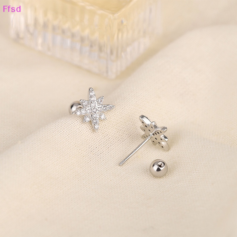 {Ffsd} 1 Đôi Khuyên Tai Dạng Xoắn Ốc Hình Ngôi Sao Đơn Giản Cho Nữ