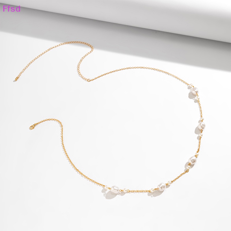 Chuỗi Hạt Đeo Hông Đính Ngọc Trai Giả Nhiều Lớp Thời Trang Đi Biển Cho Nữ