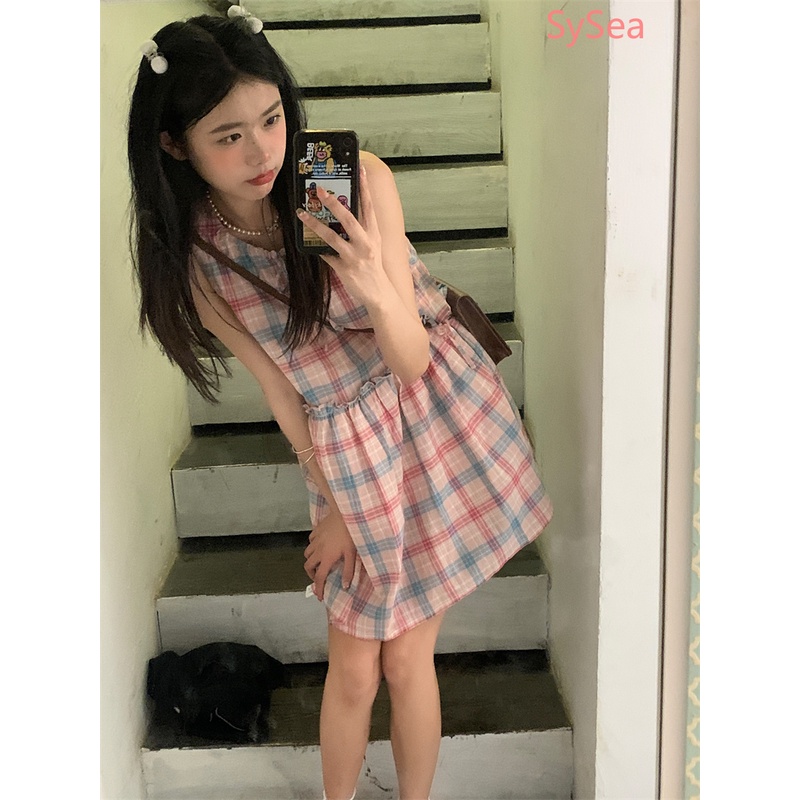 Đầm Không Tay Màu Cầu Vồng Phong Cách Hàn Quốc Cho Nữ