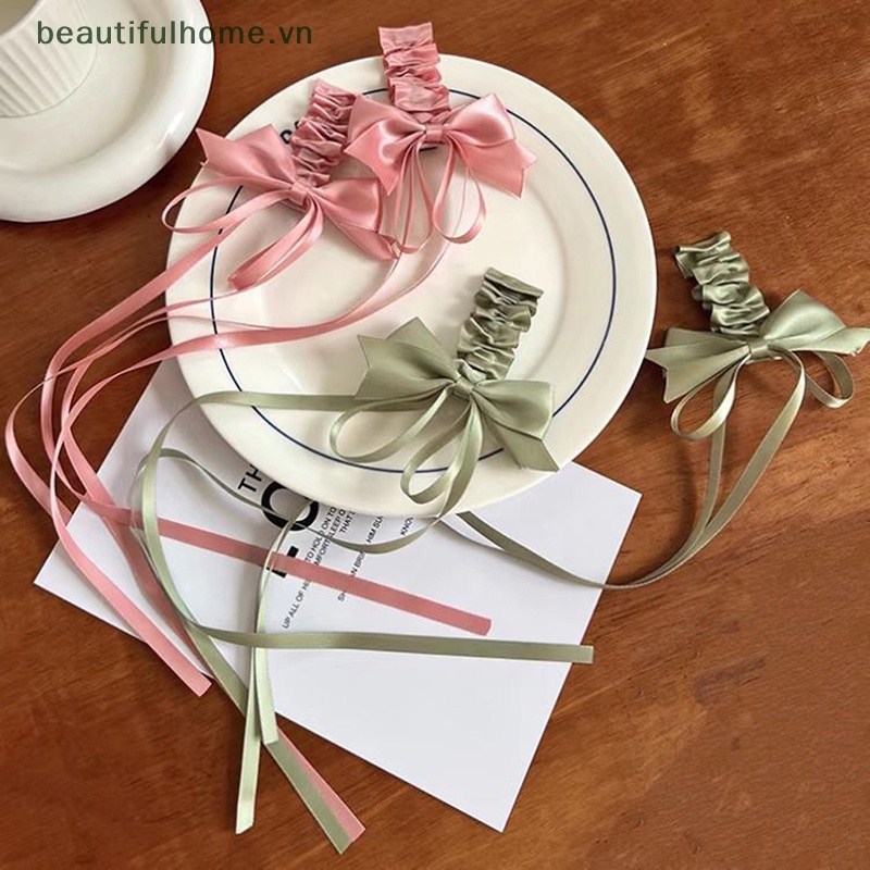 1 Cặp Kẹp Tóc Hình Nơ Màu Hồng Phong Cách Lolita Nhật Bản Dễ Thương Cho Bạn Gái