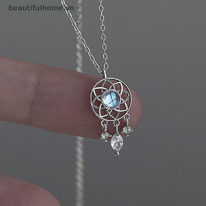 Vòng cổ Mặt Dreamcatcher Phối Dây Tua Rua Đính Đá Mặt Trăng Thời Trang Cho Nữ