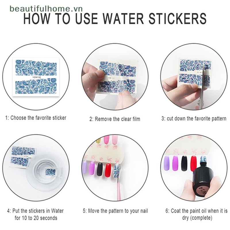 Set 5 Miếng Dán Trang Trí Móng Tay Nghệ Thuật Trừu Tượng