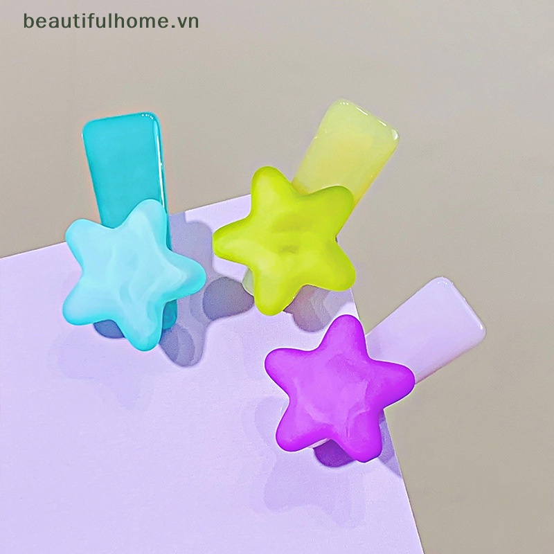[beautifulhome] Kẹp Tóc Mái Hiên Bằng Resin Hình Ngôi Sao Màu Sắc Ngọt Ngào Đáng Yêu Sáng Tạo Thời Trang Mùa Hè Dành Cho Bé Gái [beauty]