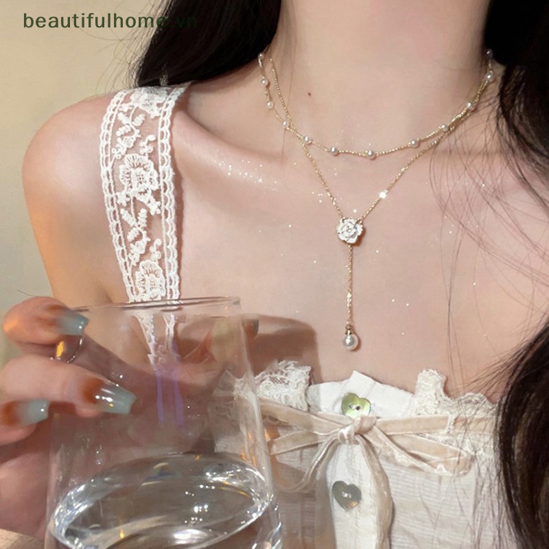 [beautifulhome] Vòng cổ Hai Lớp Đính Ngọc Trai Sang Trọng Cho Nữ [beauty]