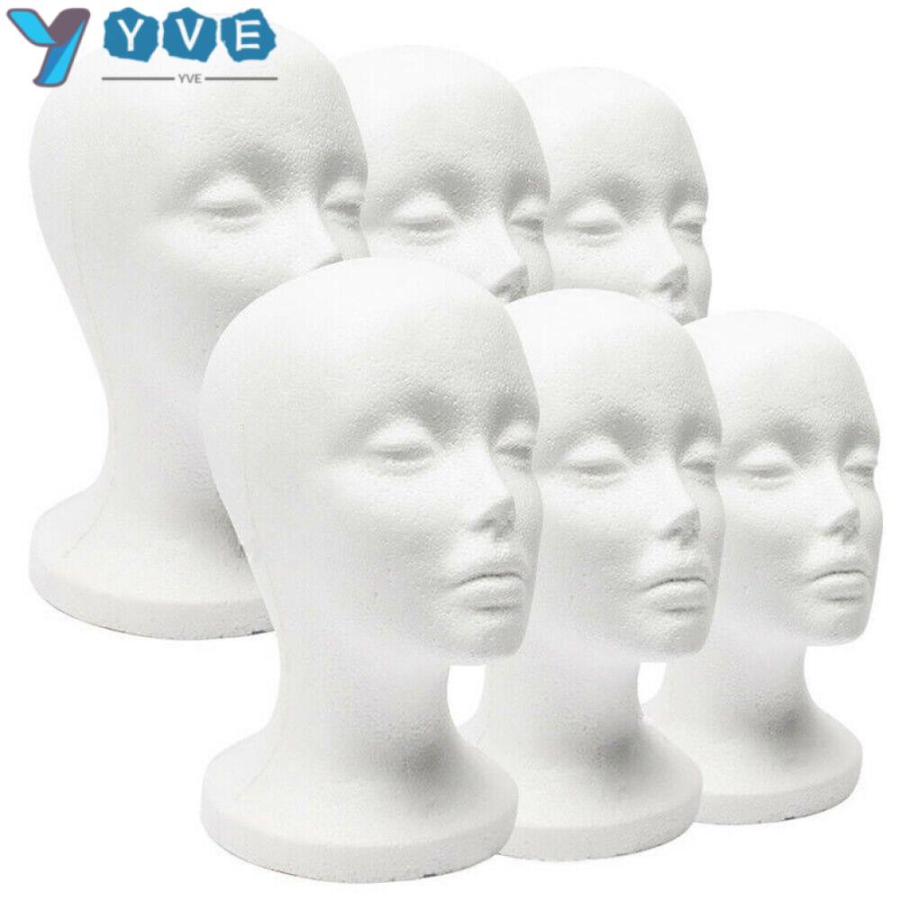 YVE Mô Hình Đầu Người Trưng Bày Tóc Giả / Mắt Kính / Nón Màu Trắng Đứ