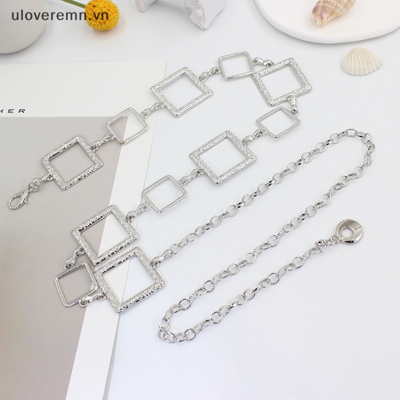 Uloveremn Thắt Lưng Dây Xích Móc Kim Loại Hình Vuông Có Thể Điều Chỉnh Phù Hợp Với Đầm Sơ Mi Và Trang Trí Eo Quyến Rũ Cho Nữ