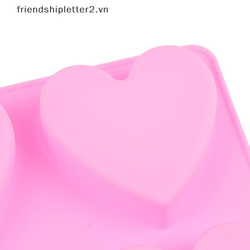 Khuôn Silicone Làm Xà Phòng 4 Ngăn Tạo Hình Trái Tim 3d